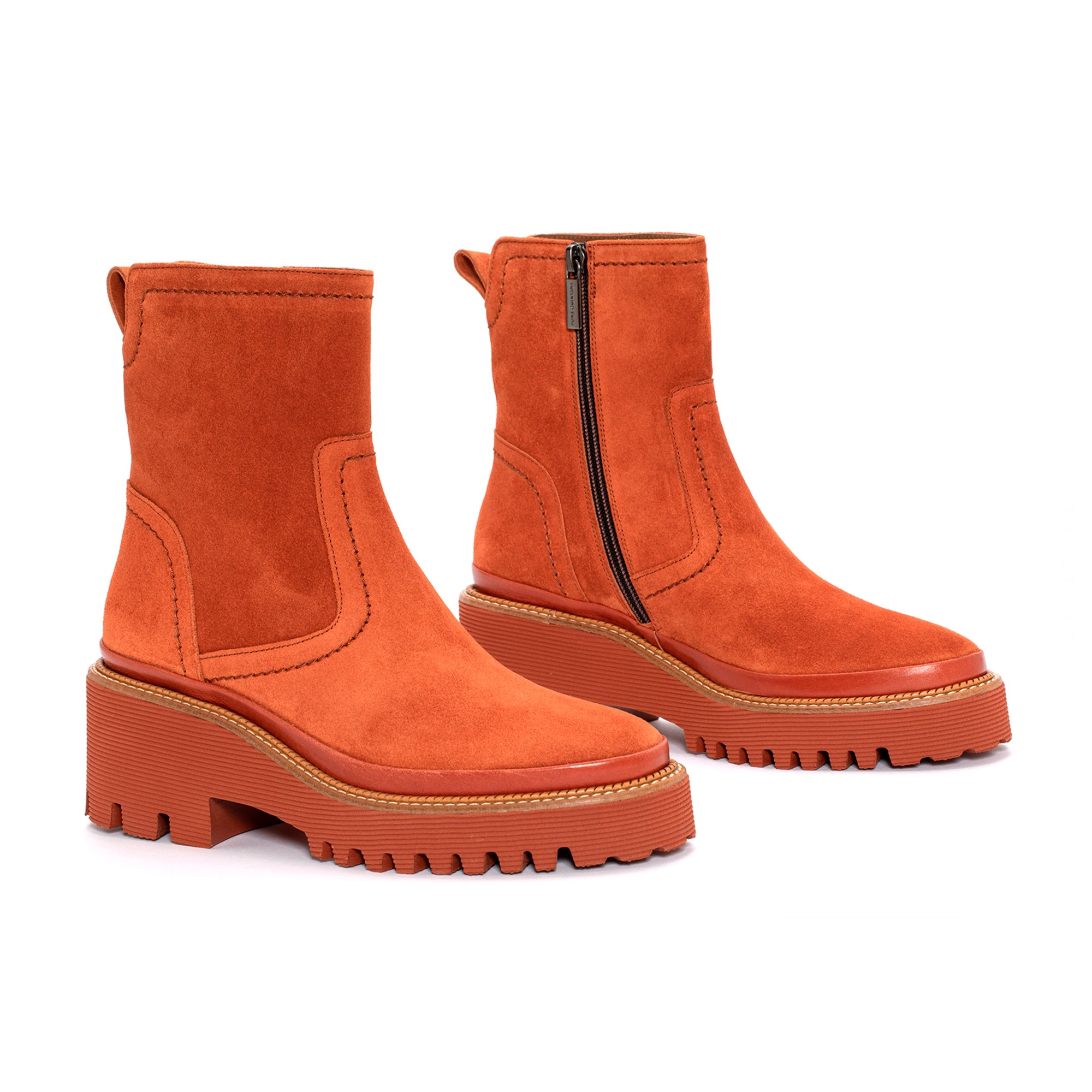 BOTIN PLATAFORMA CARMEN VELOUR APRICOT