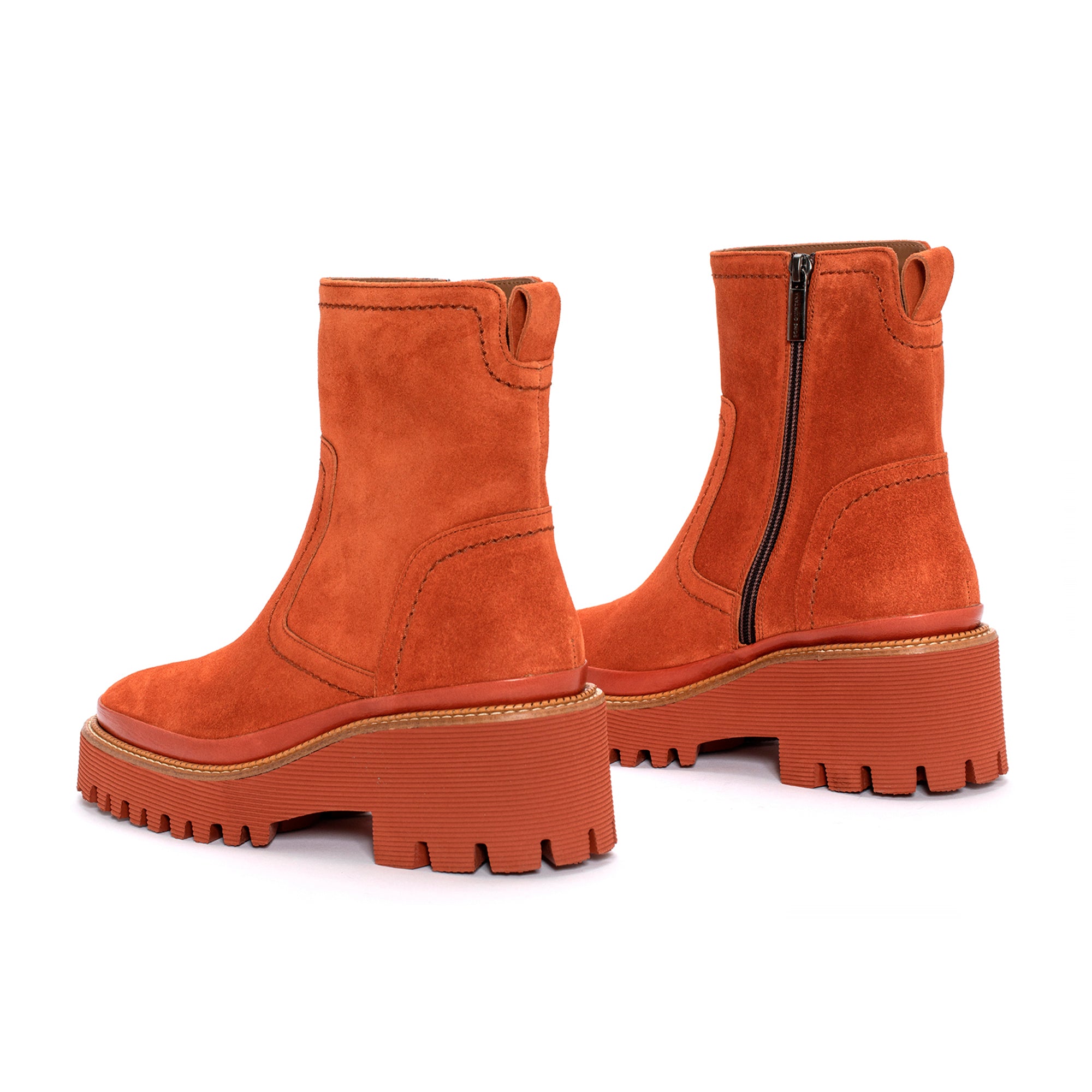 BOTIN PLATAFORMA CARMEN VELOUR APRICOT