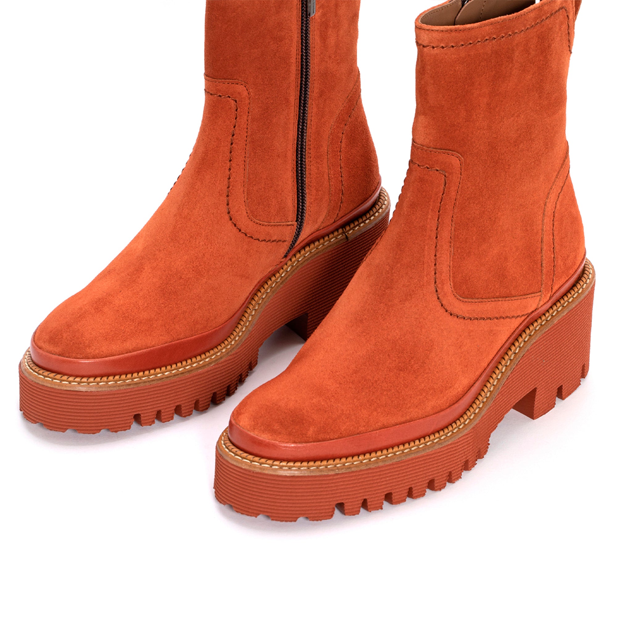 BOTIN PLATAFORMA CARMEN VELOUR APRICOT