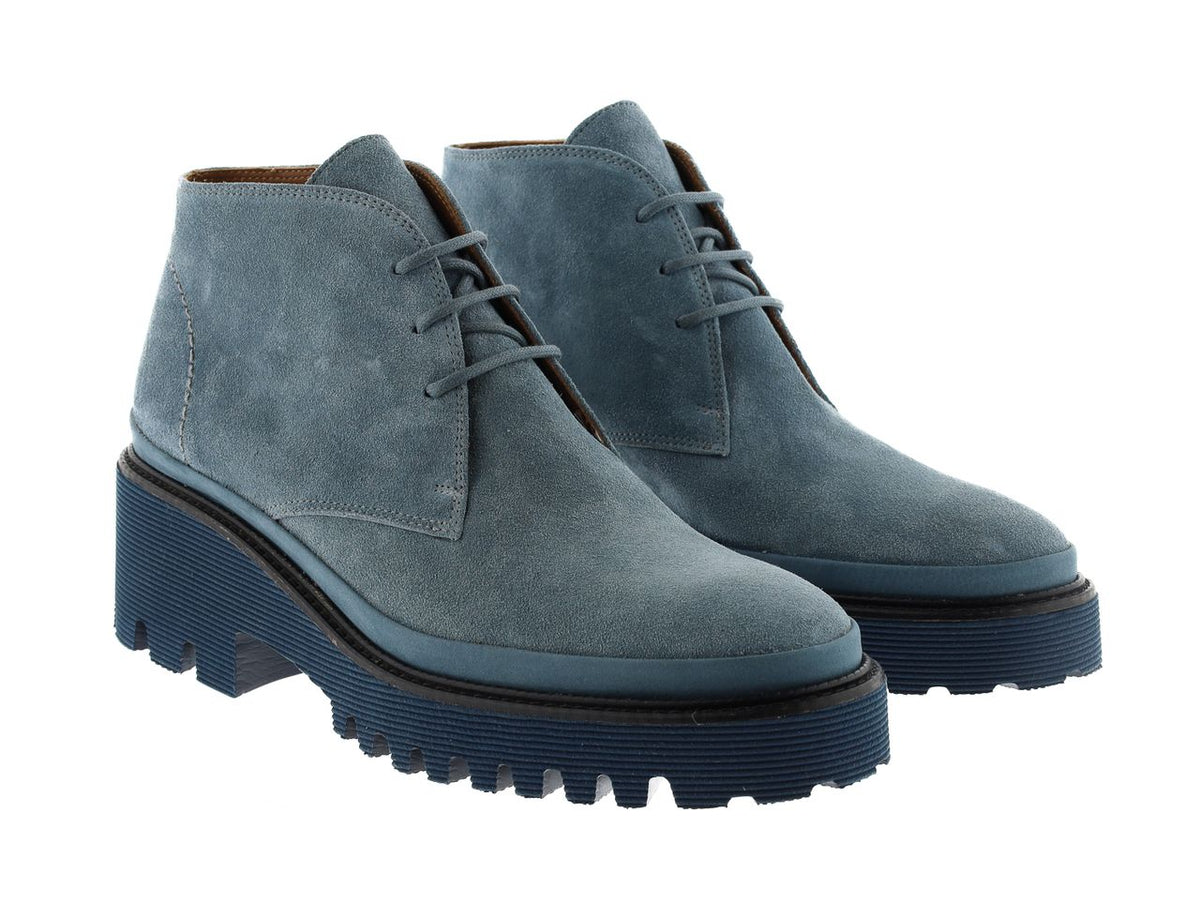 BOTIN PLATAFORMA CARMEN VELOUR AQUA