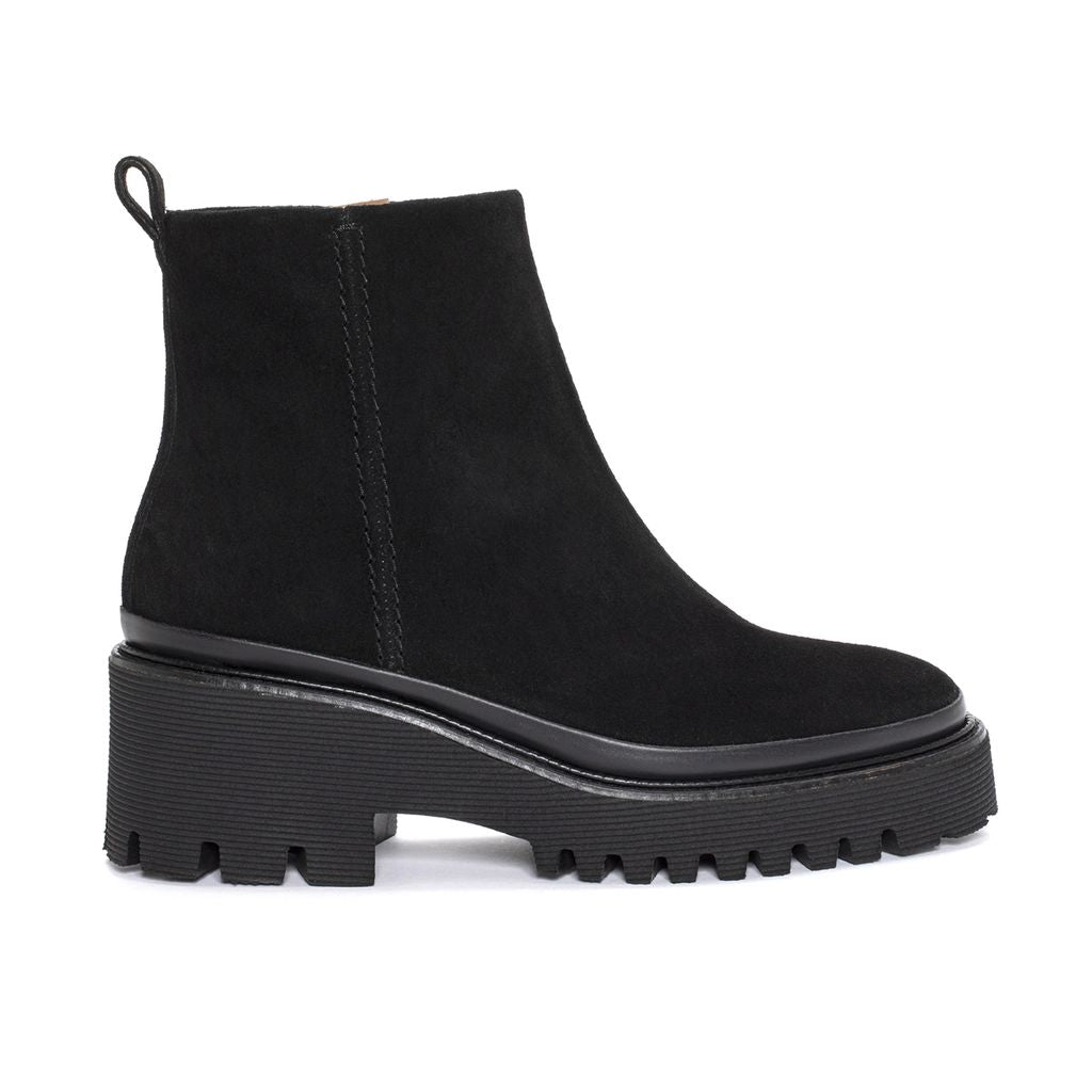 CARMEN VELOUR BLACK PLATFORM BOOTY
