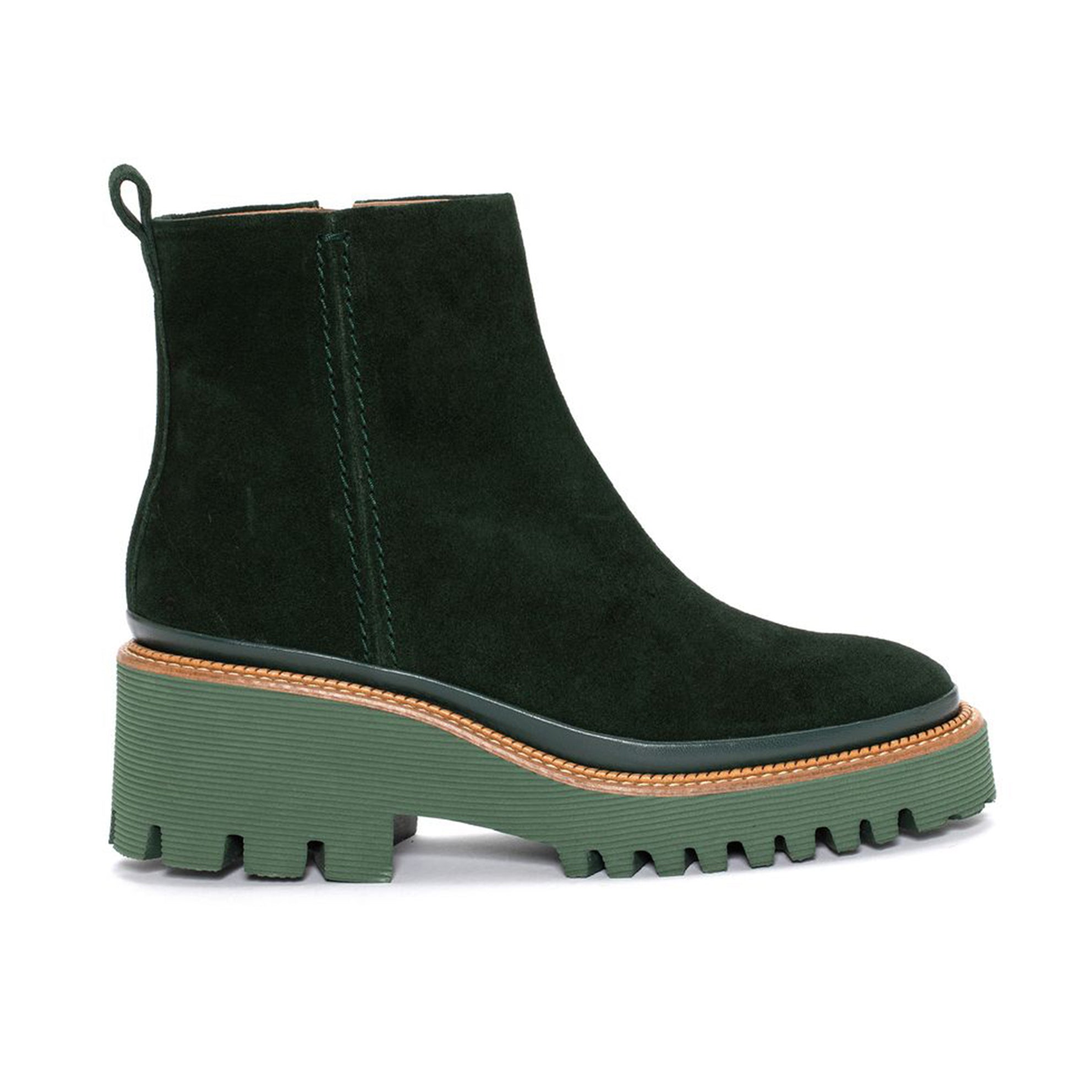 BOTIN PLATAFORMA CARMEN VELOUR BOSQUE