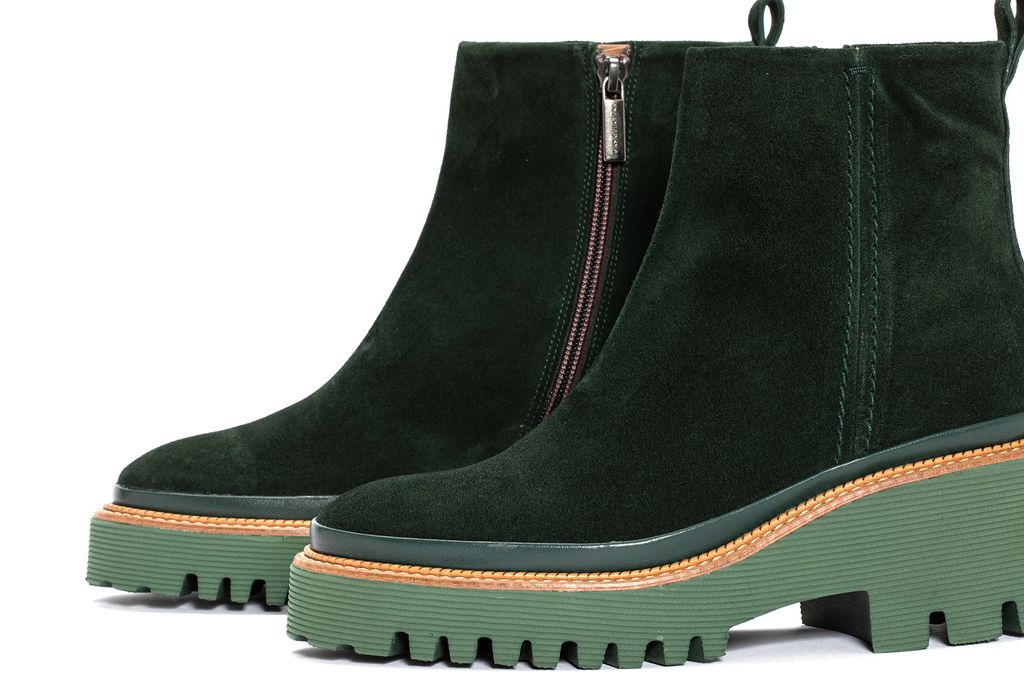 BOTIN PLATAFORMA CARMEN VELOUR BOSQUE