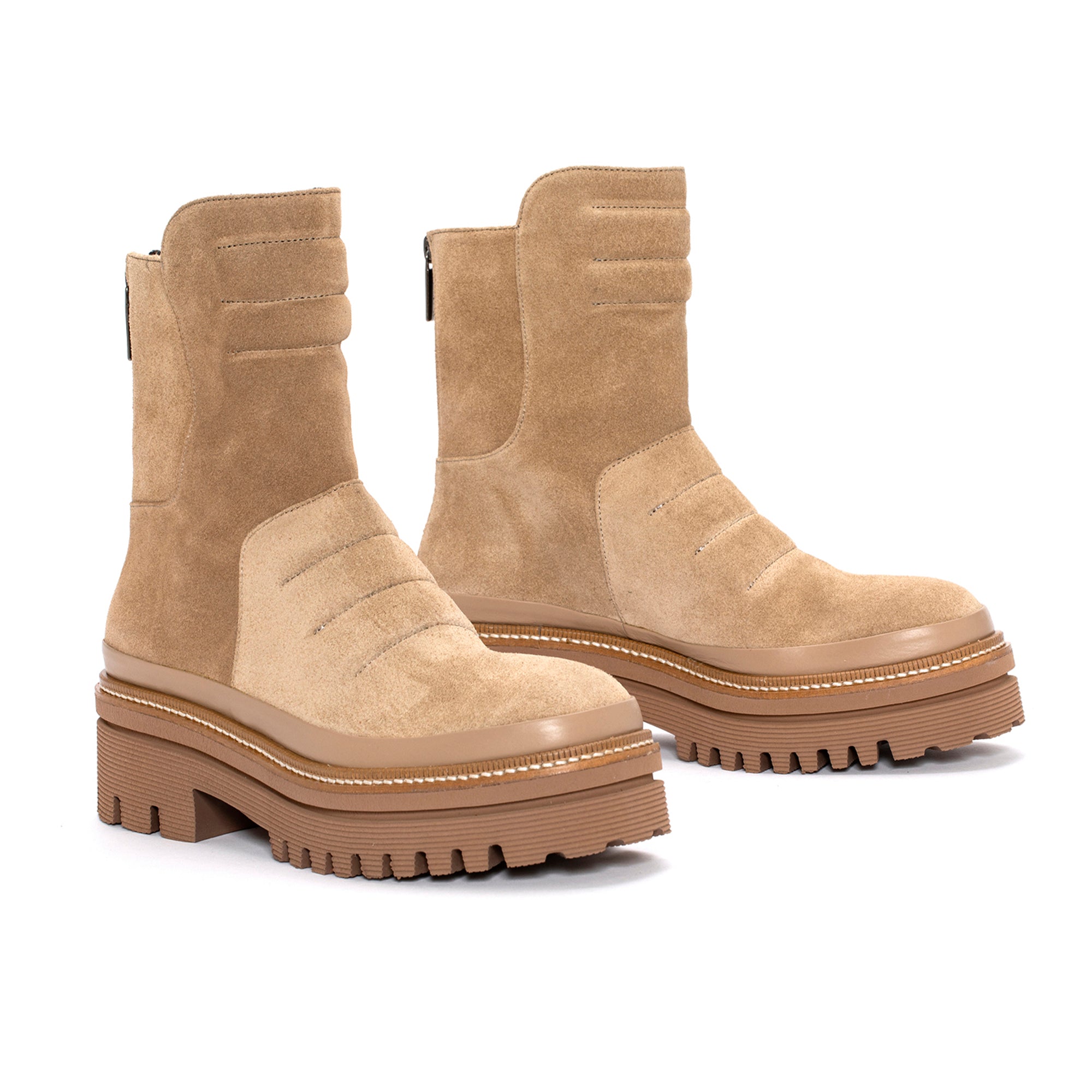 BOTIN PLATAFORMA ROMINA VELOUR CAMEL