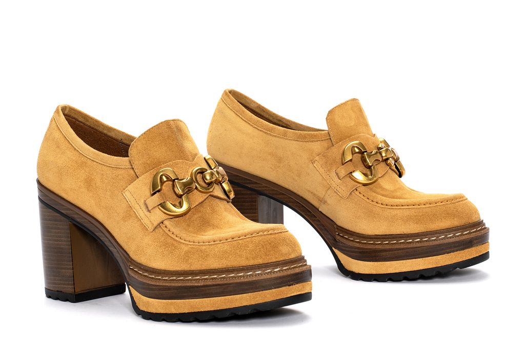 ZAPATO TACON OLIVIA VELOUR HONEY