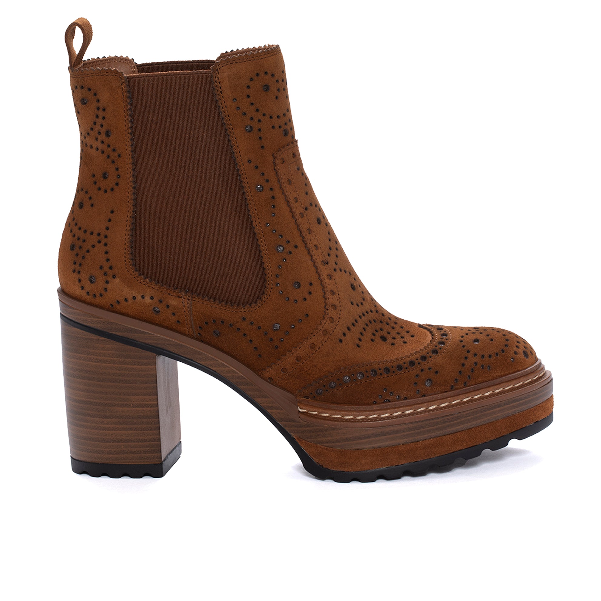 BOTIN TACON OLIVIA VELOUR CUERO