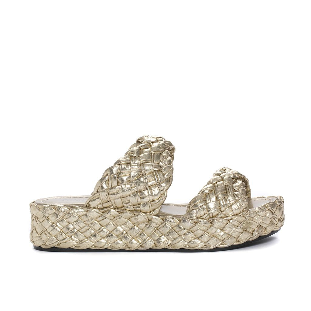 SANDALIA PLATAFORMA FORLI METAL PLATINO