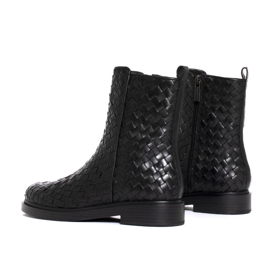 BOTIN PLANO SELINE TRENZADO 10MM NEGRO