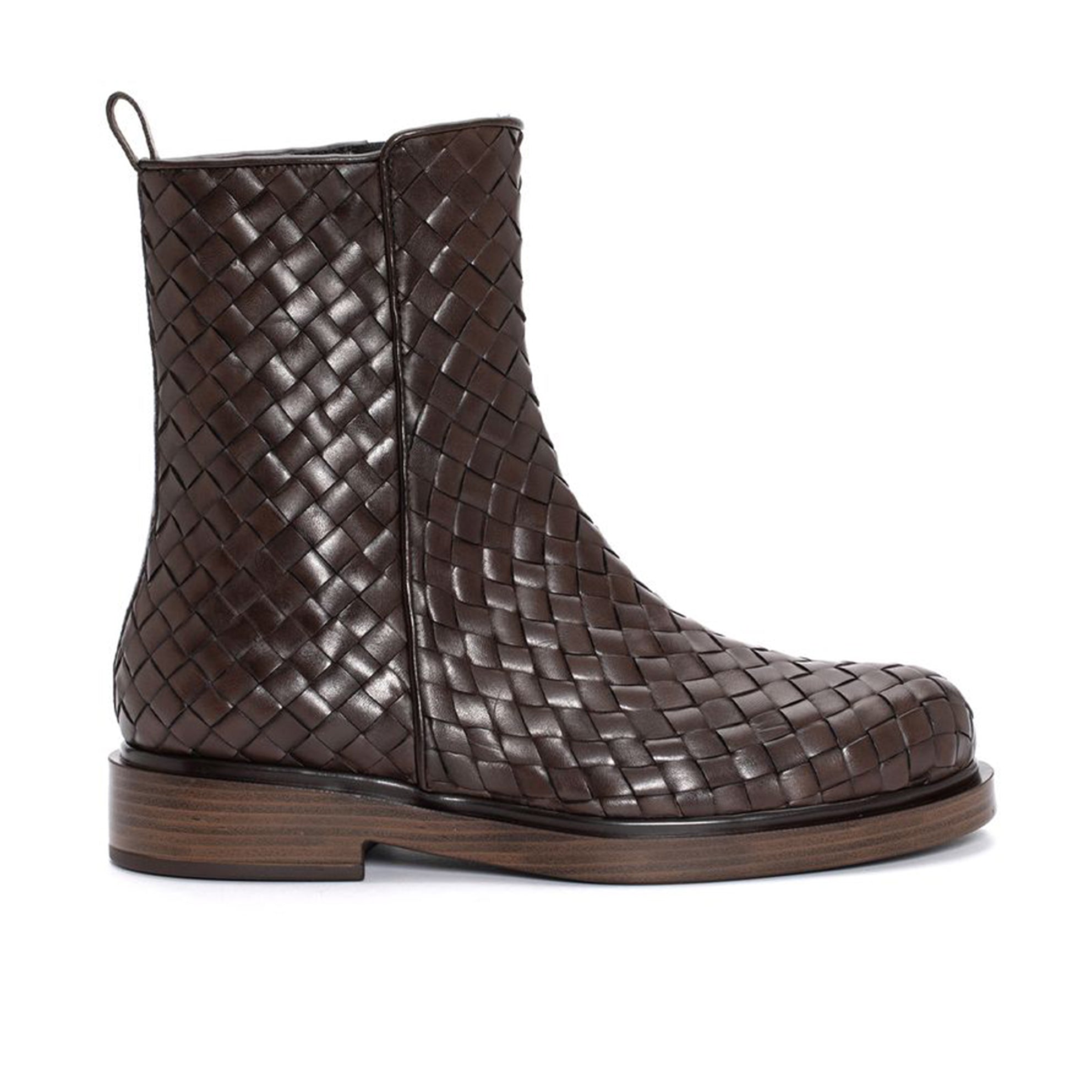 BOTIN PLANO SELINE TRENZADO 10MM EBANO