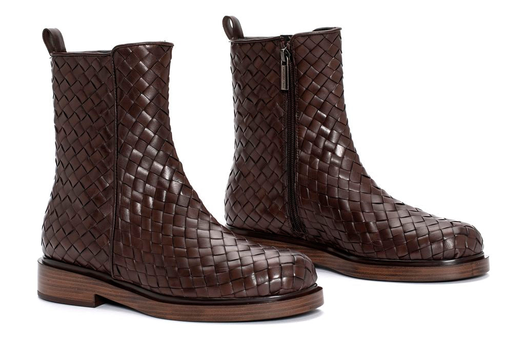 BOTIN PLANO SELINE TRENZADO 10MM EBANO