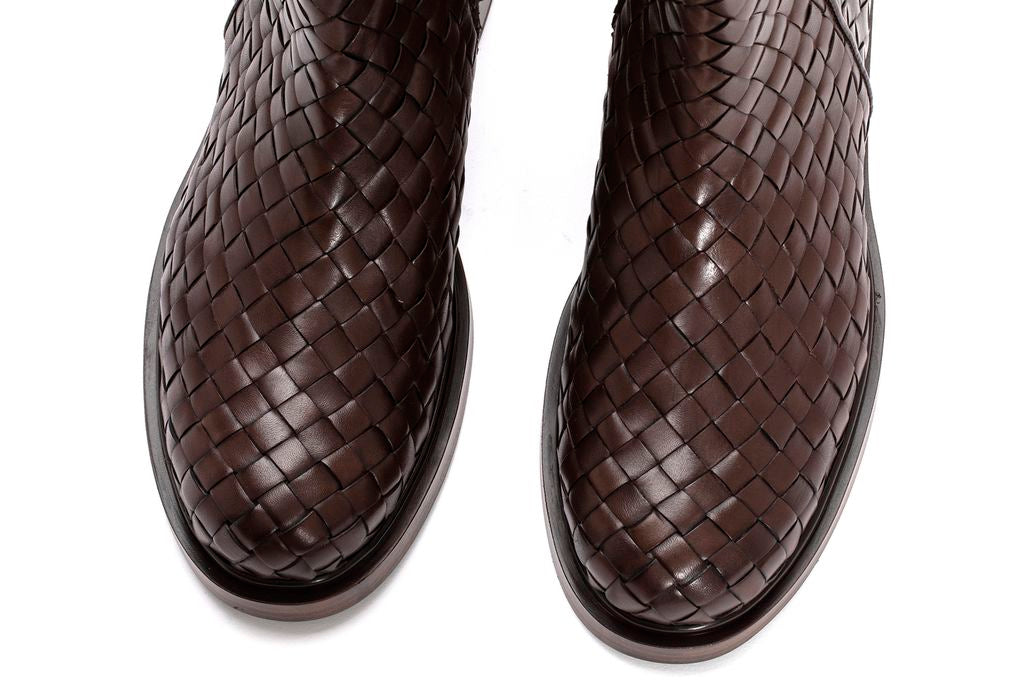 BOTIN PLANO SELINE TRENZADO 10MM EBANO