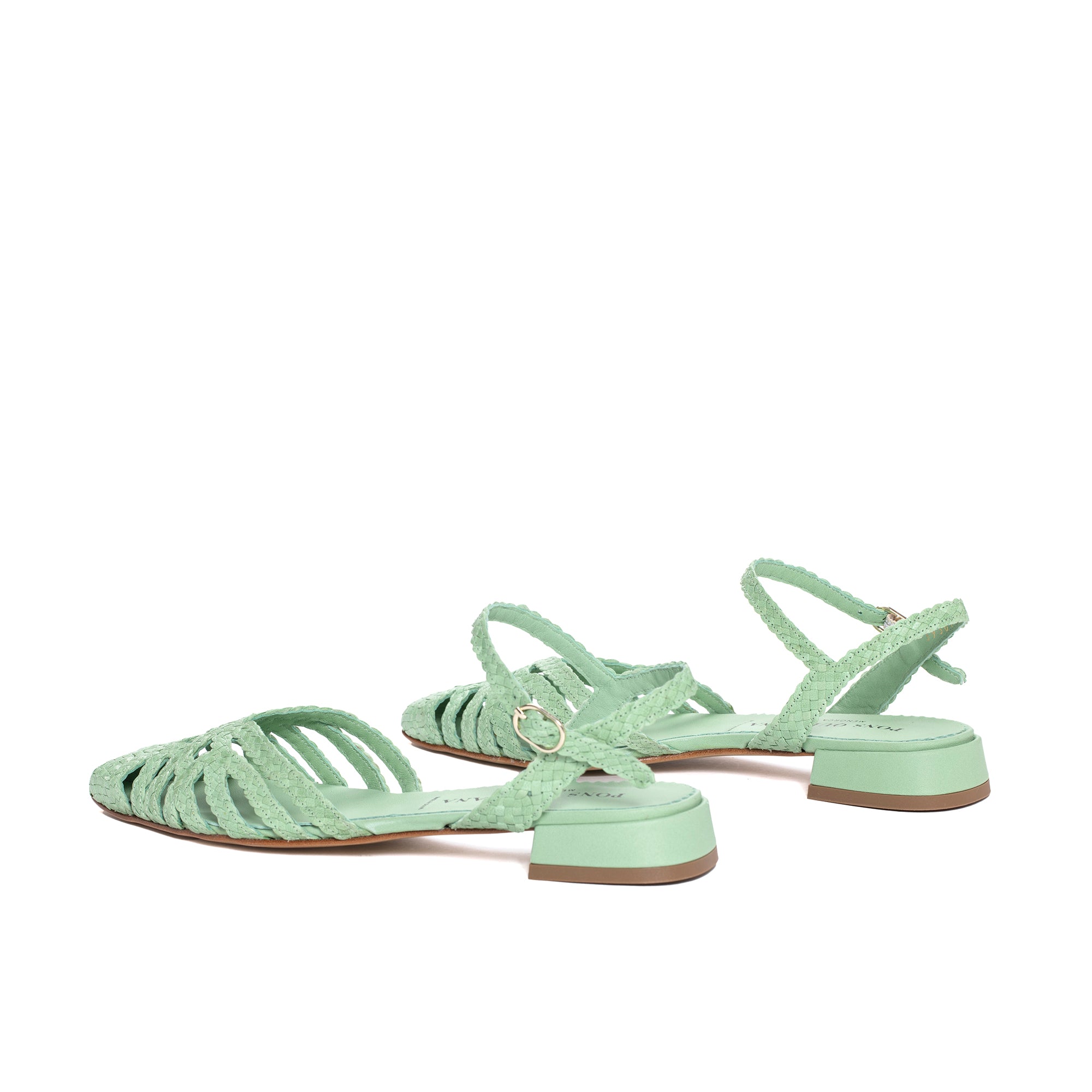SONIA WET PISTACHIO FLAT SANDAL