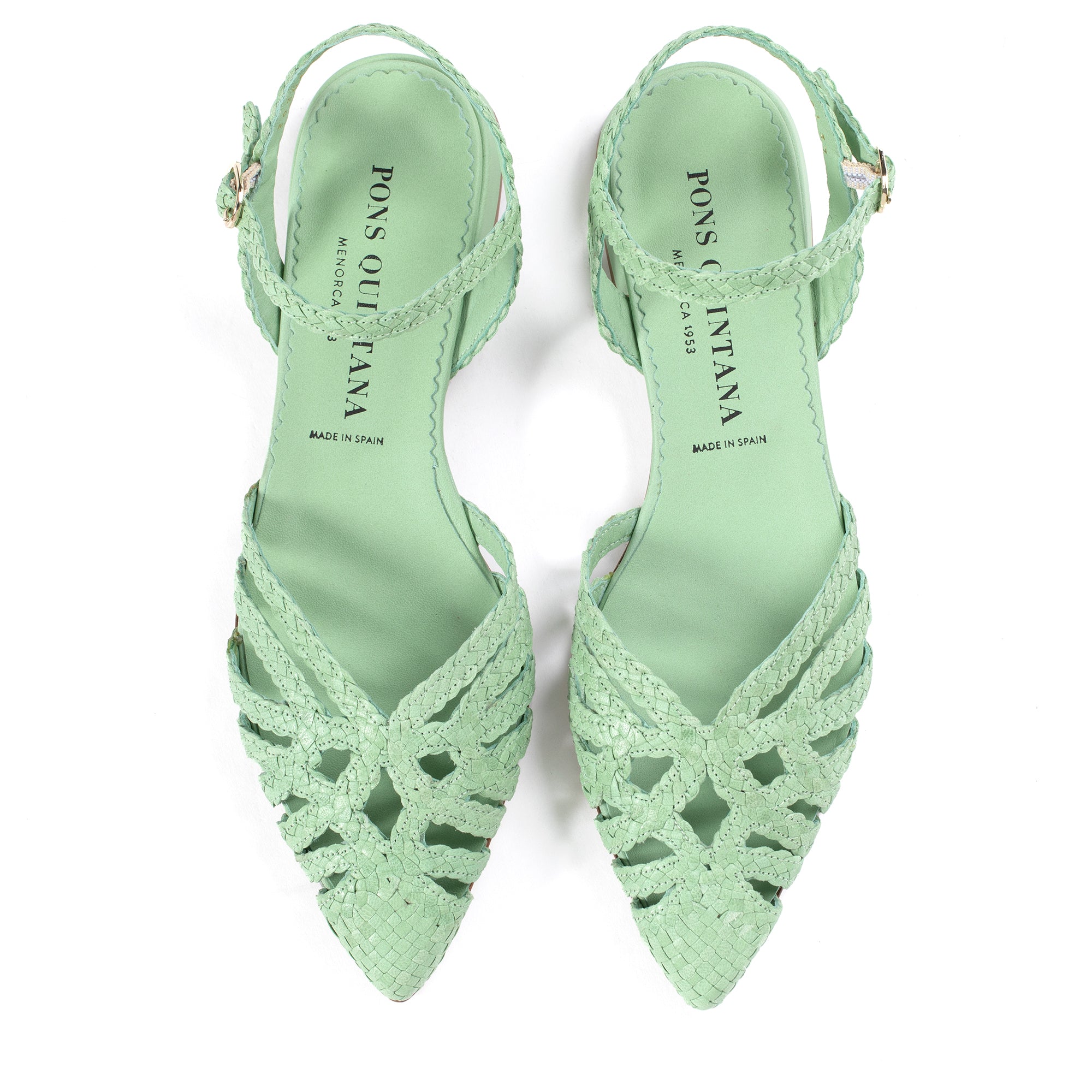 SONIA WET PISTACHIO FLAT SANDAL