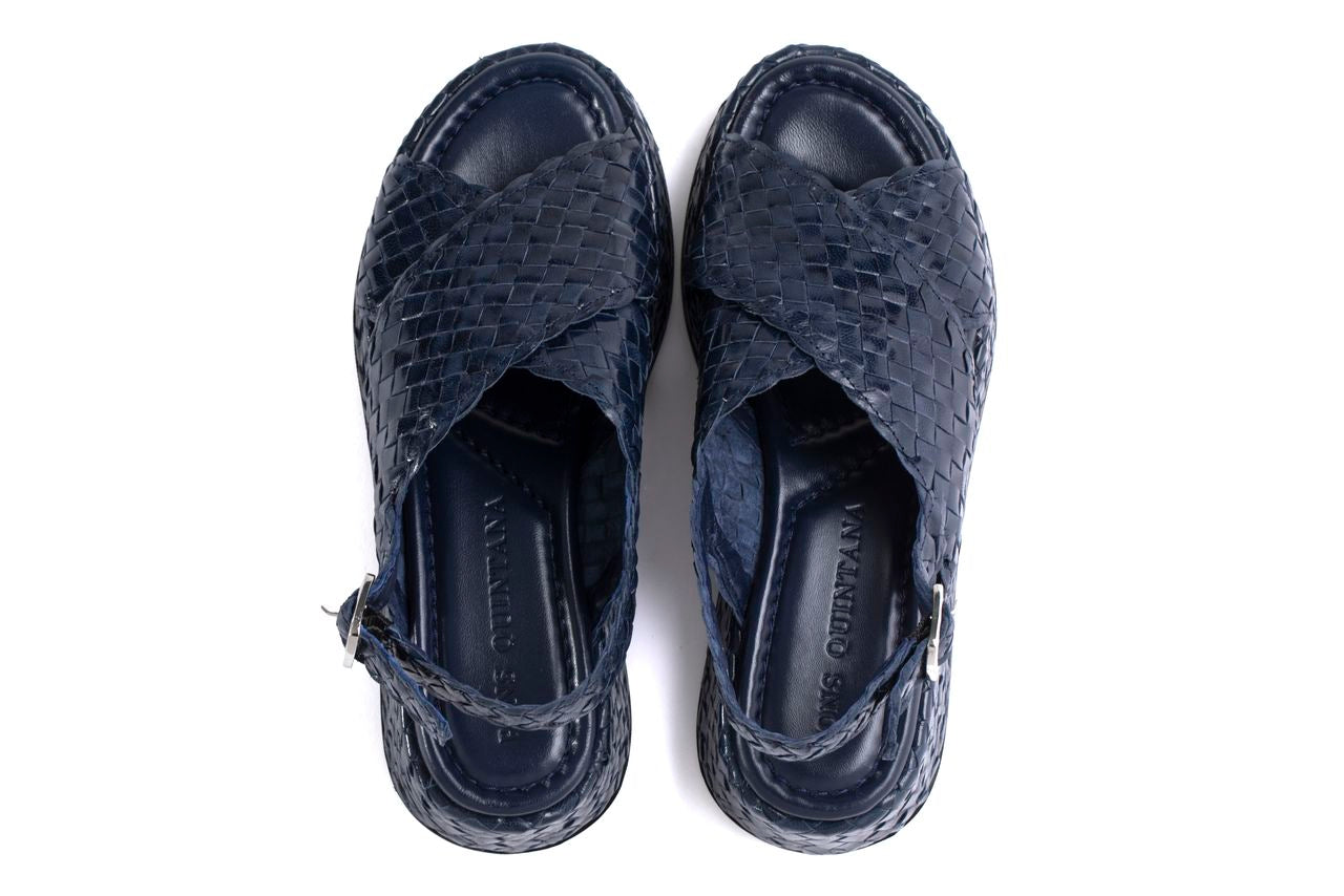 SANDALIA PLATAFORMA MAUI TRENZADO 8MM AZULON