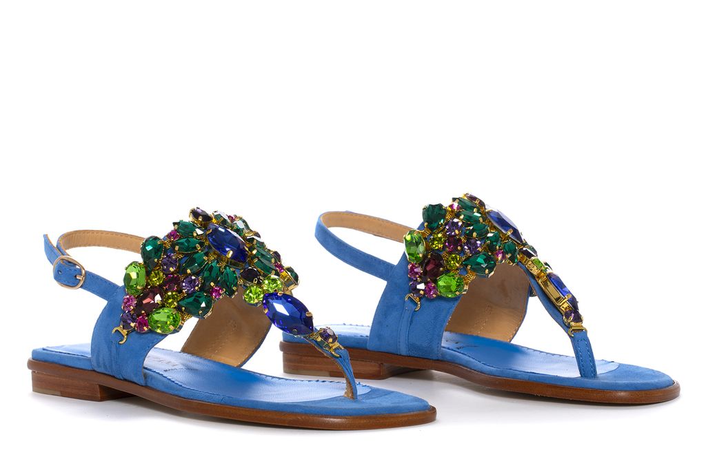 SANDALIA PLANA TINA ANTE COBALT