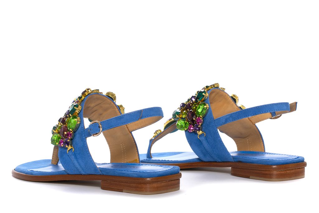 SANDALIA PLANA TINA ANTE COBALT