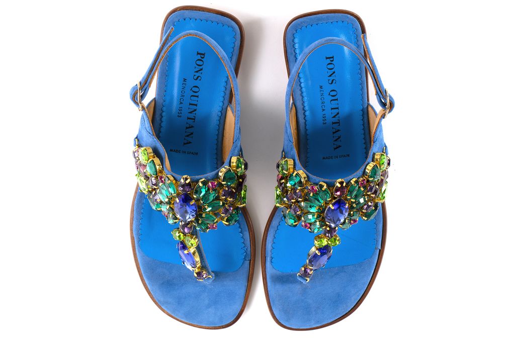 SANDALIA PLANA TINA ANTE COBALT