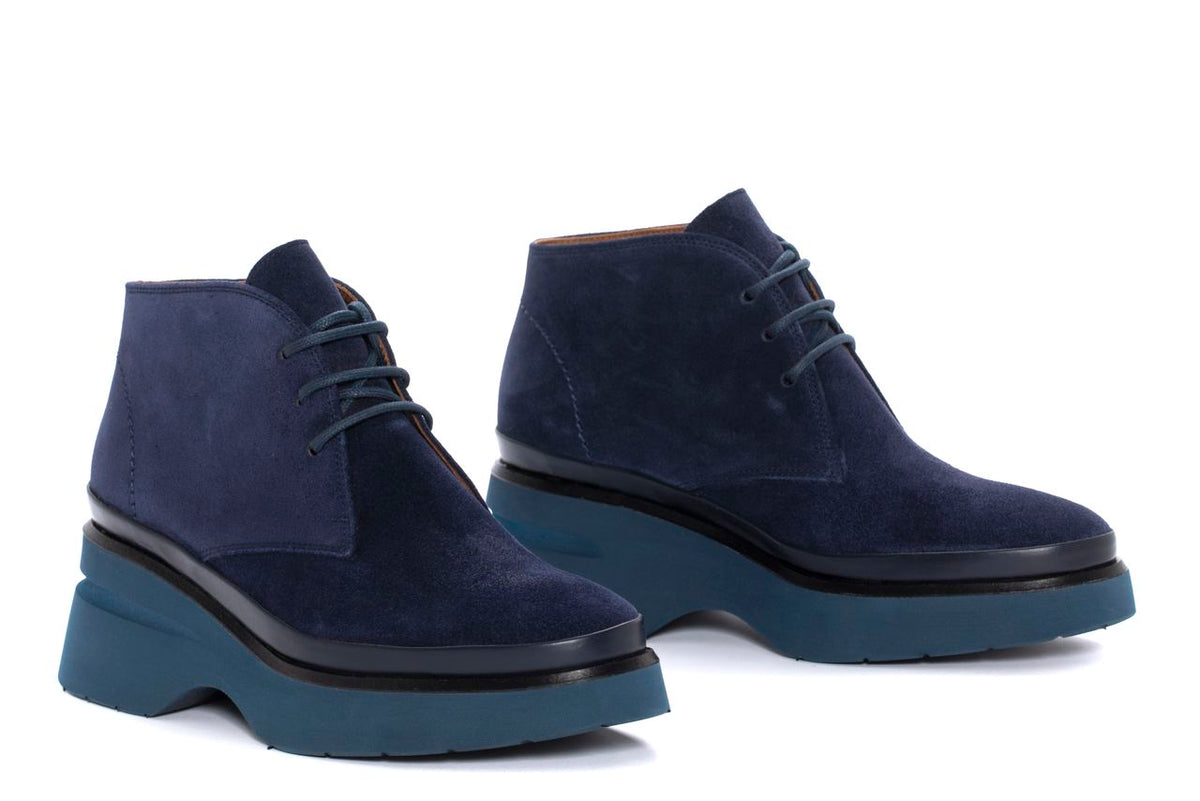 BOTIN PLATAFORMA RAQUEL VELOUR OCEANO