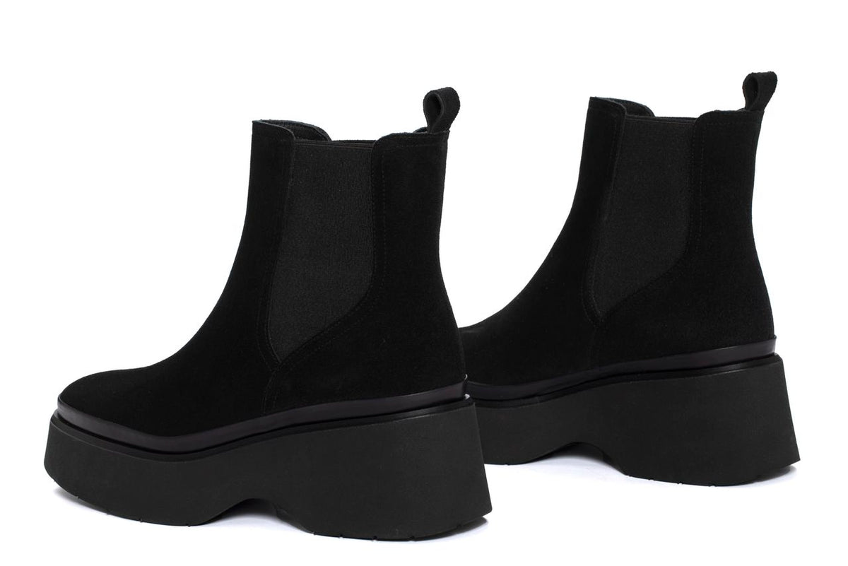 BOTIN PLATAFORMA RAQUEL VELOUR NEGRO