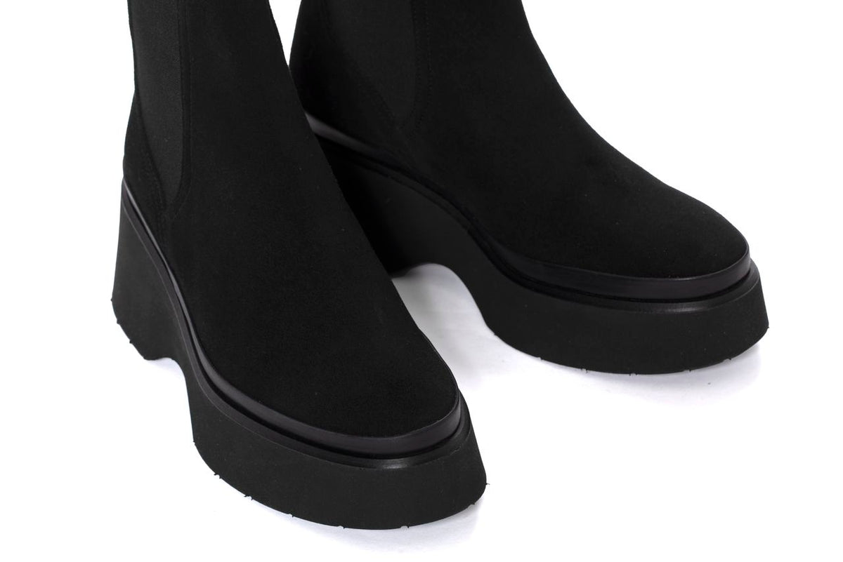 BOTIN PLATAFORMA RAQUEL VELOUR NEGRO