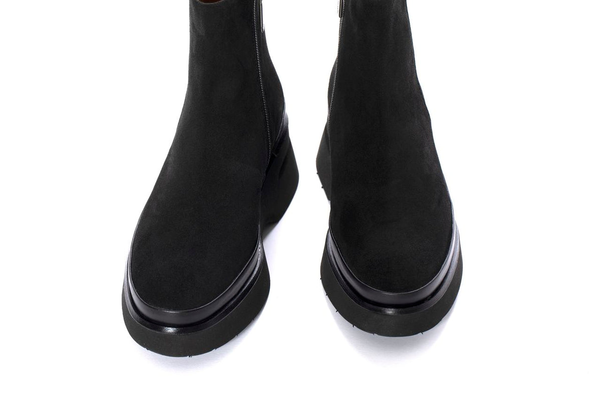 BOTIN PLATAFORMA RAQUEL VELOUR NEGRE