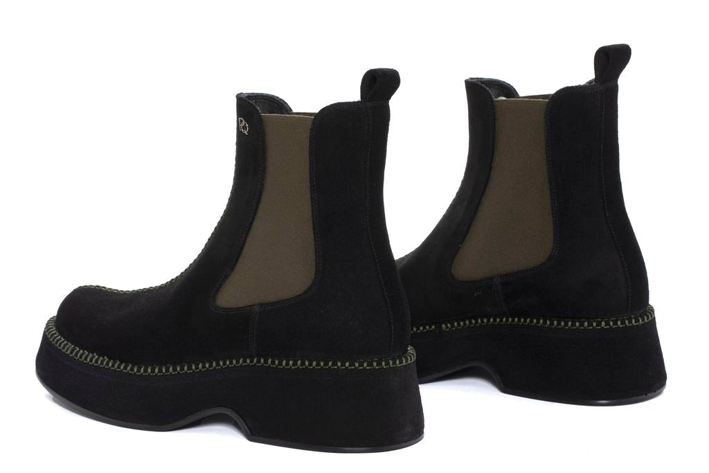 BOTIN PLATAFORMA FLIPER VELOUR NEGRO