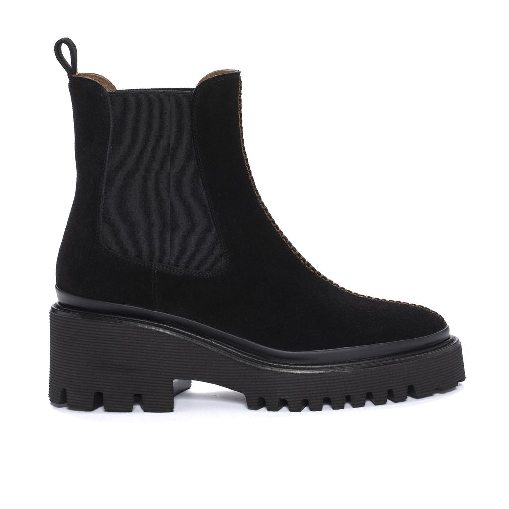 BOTIN PLATAFORMA CARMEN VELOUR NEGRO