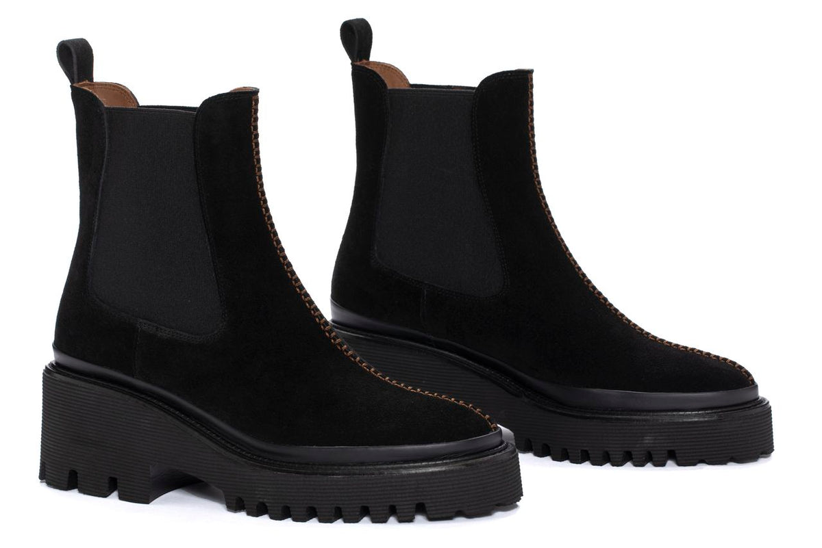 BOTIN PLATAFORMA CARMEN VELOUR NEGRO