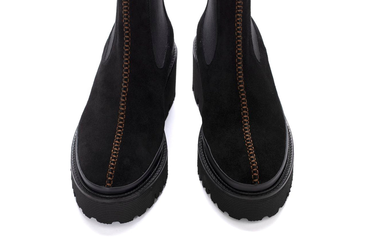 BOTIN PLATAFORMA CARMEN VELOUR NEGRO