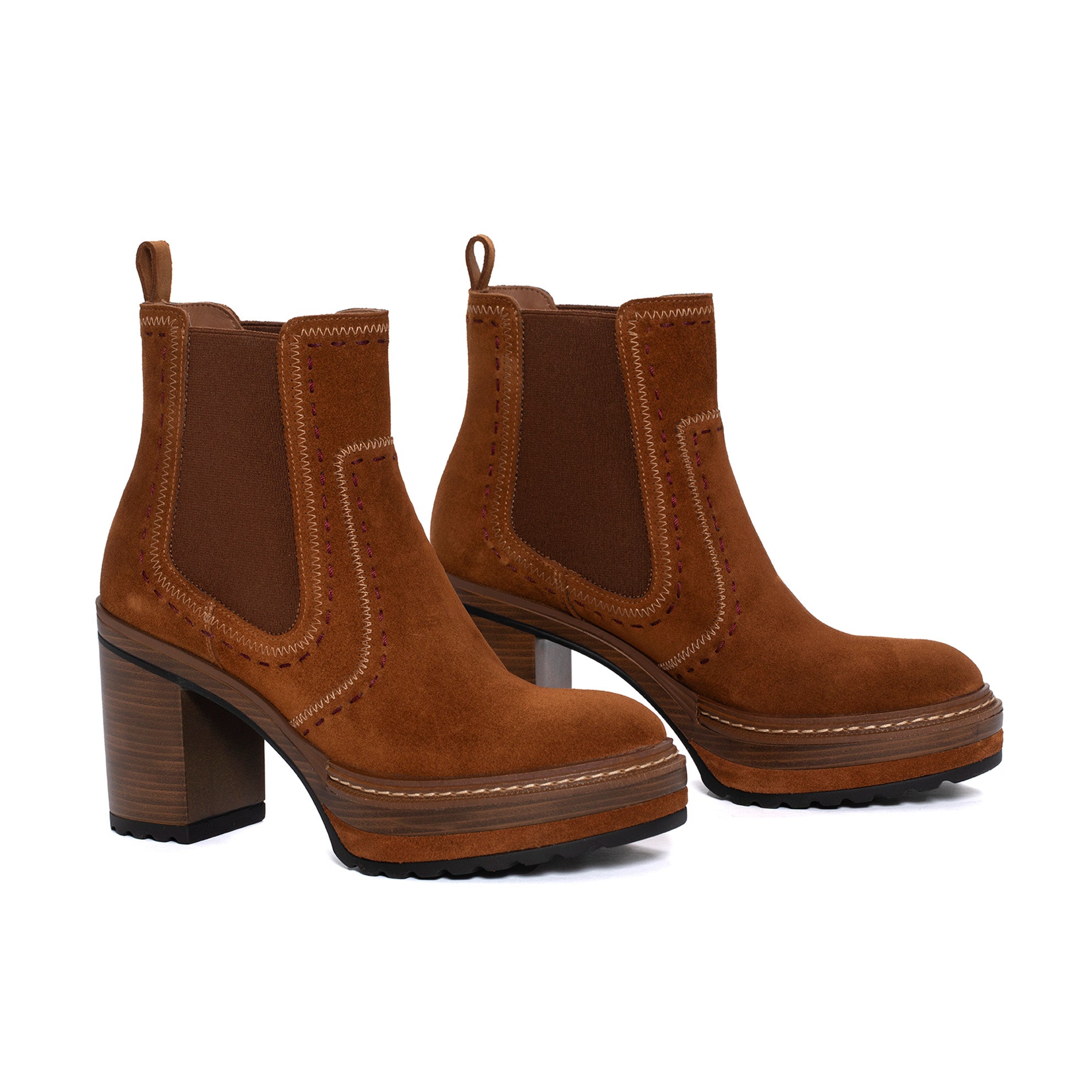 BOTIN TACON OLIVIA VELOUR CUERO