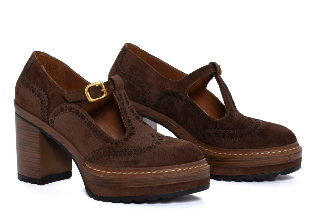 ZAPATO TACON OLIVIA VELOUR EBANO