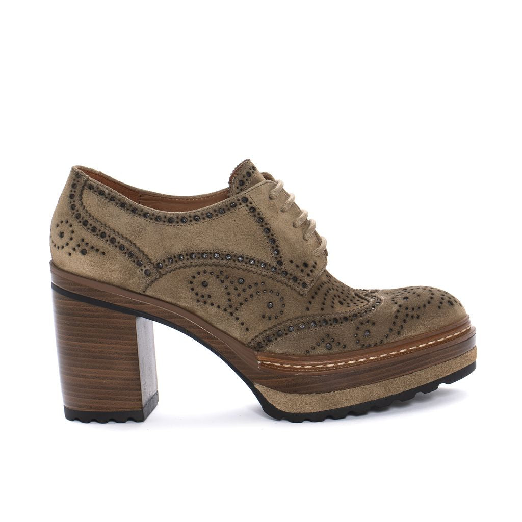 BLUCHER OLIVIA VELOUR TAUPE