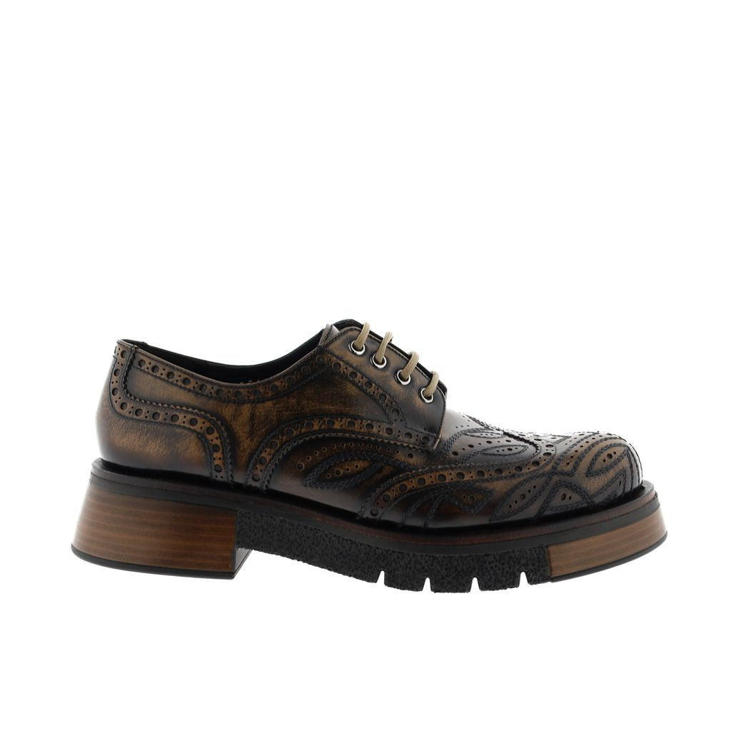 BLUCHER PLATAFORMA MALI SPAZZOLATO TAUPE