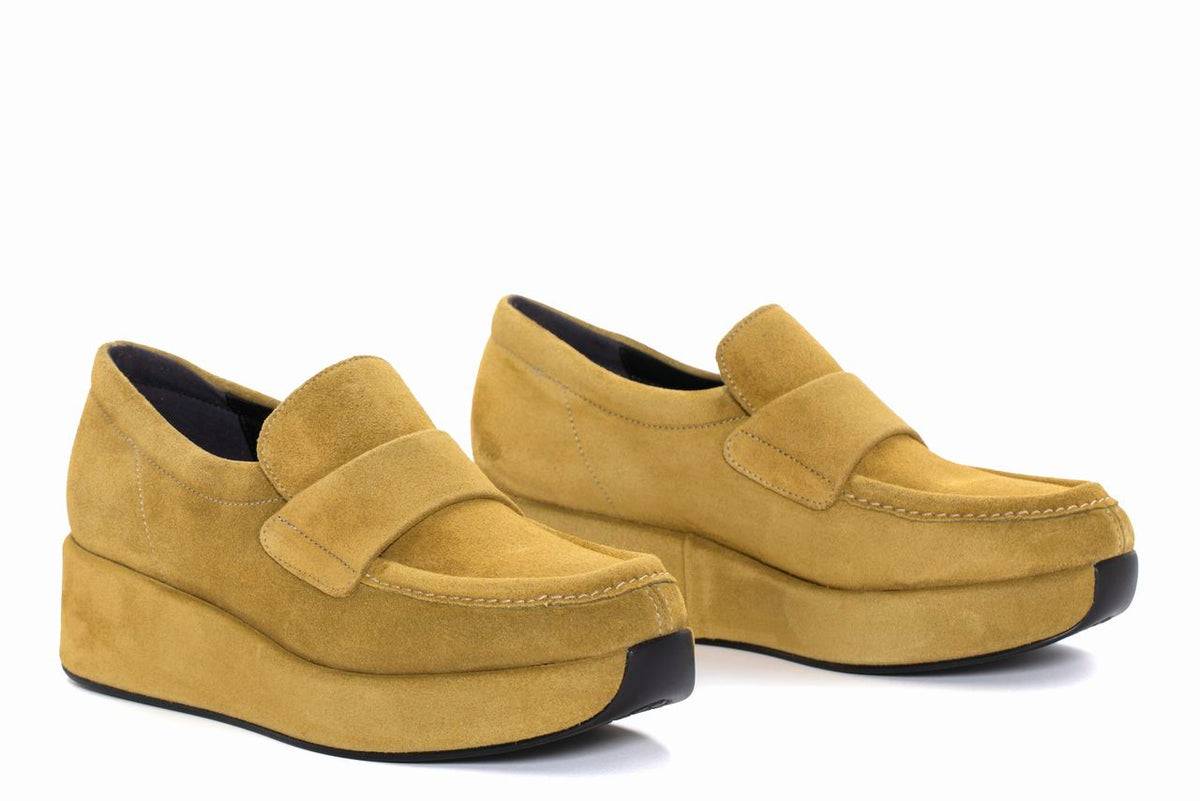 MOCASIN PLATAFORMA CERTIER VELOUR MUSTARD