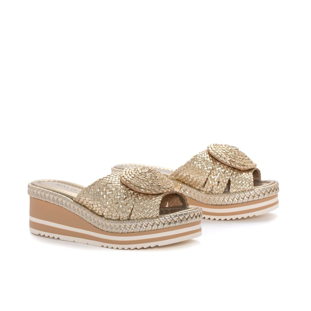 SANDALIA PLATAFORMA PADOVA METAL PLATINO