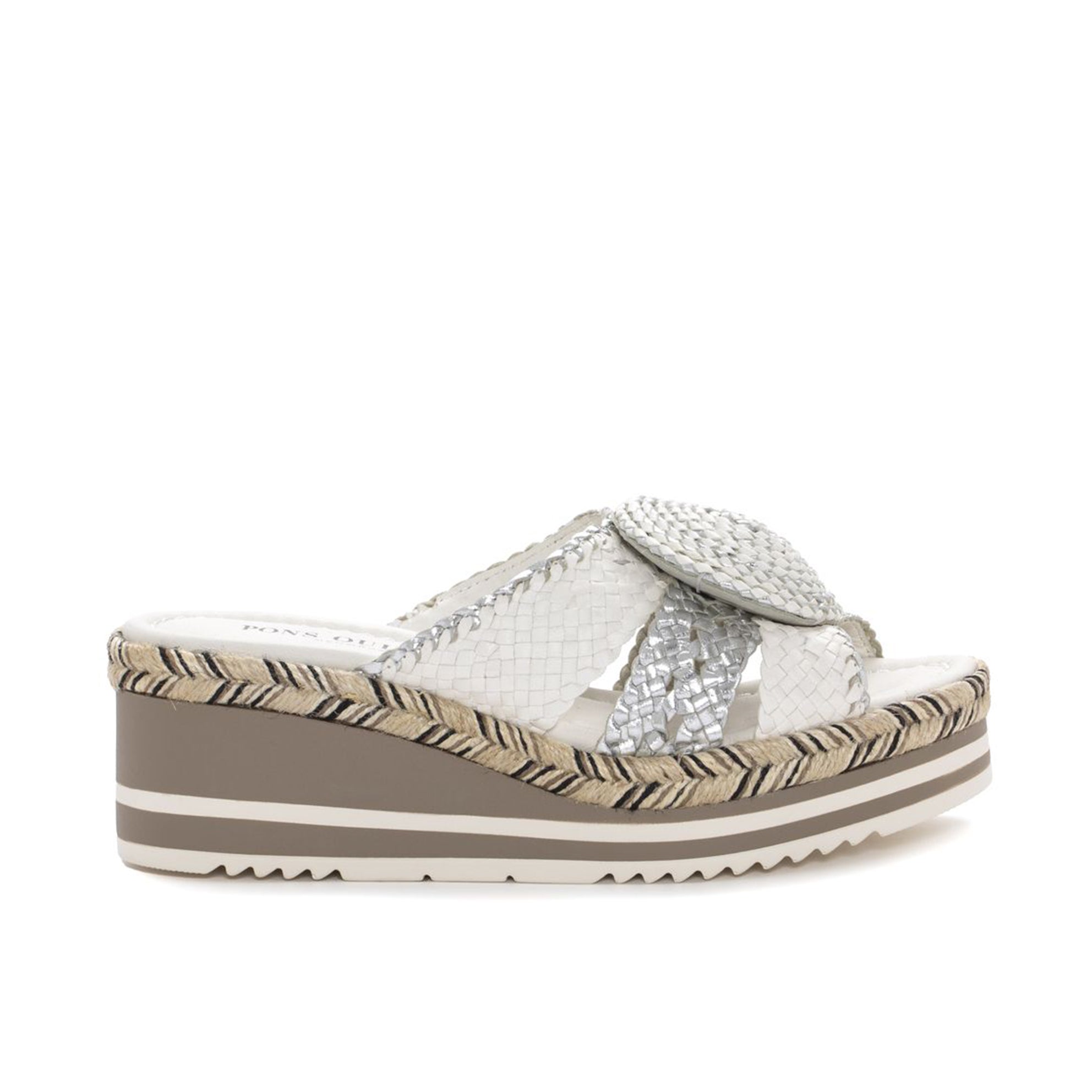 SANDALIA PLATAFORMA PADOVA MILK + SILVER