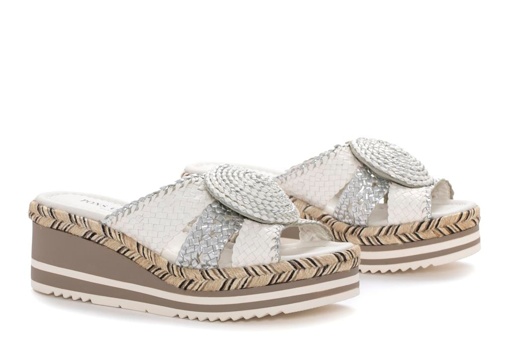 SANDALIA PLATAFORMA PADOVA MILK + SILVER