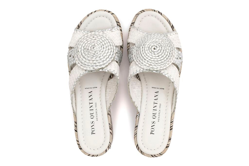 SANDALIA PLATAFORMA PADOVA MILK + SILVER