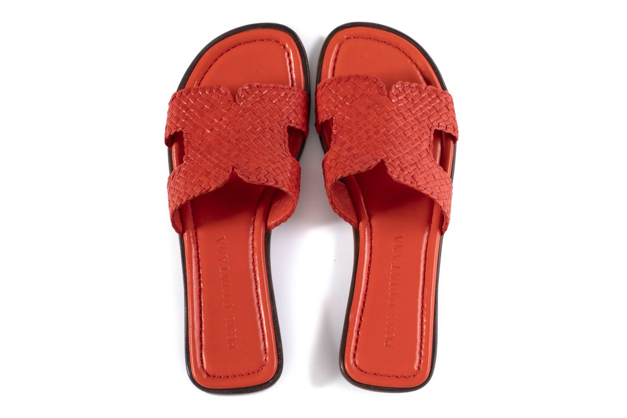 SANDALIA PLANA TINA MANDARINA