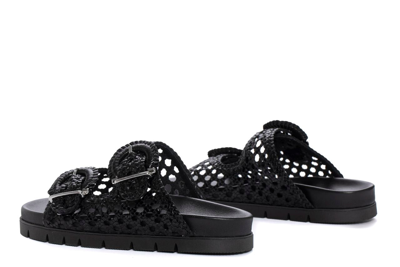 SANDALIA PLANA FUSSBETT CAIMAN NEGRO