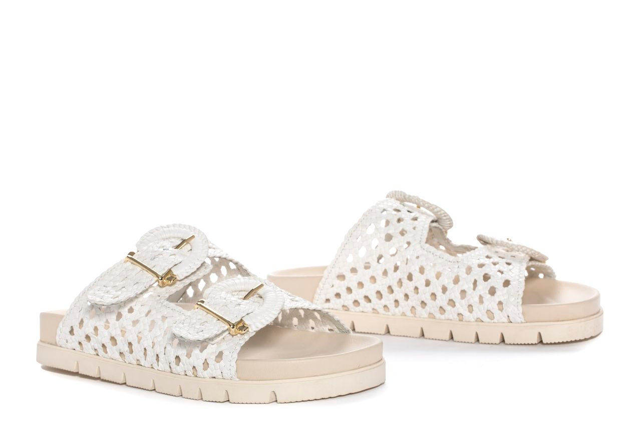 SANDALIA PLANA FUSSBETT CAIMAN WET MILK