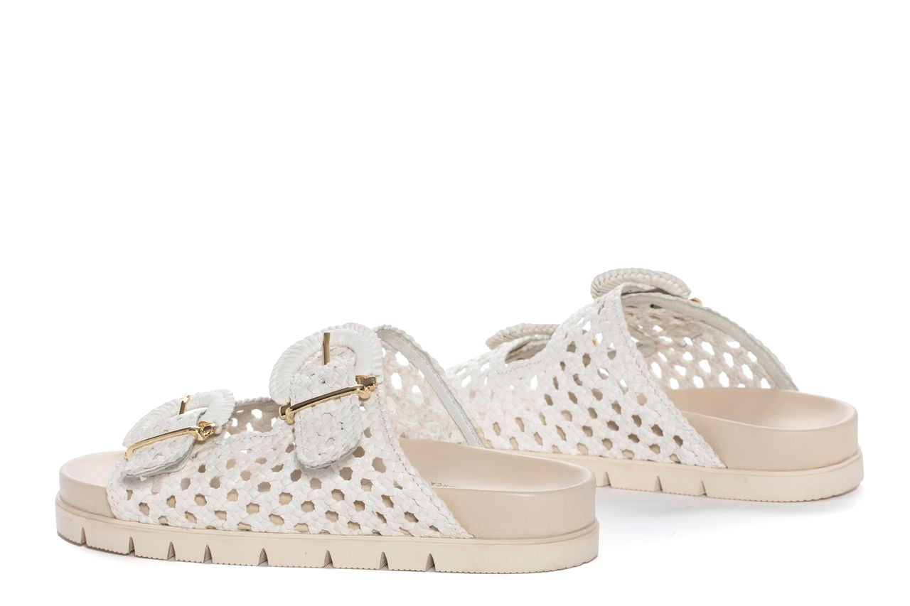 SANDALIA PLANA FUSSBETT CAIMAN WET MILK