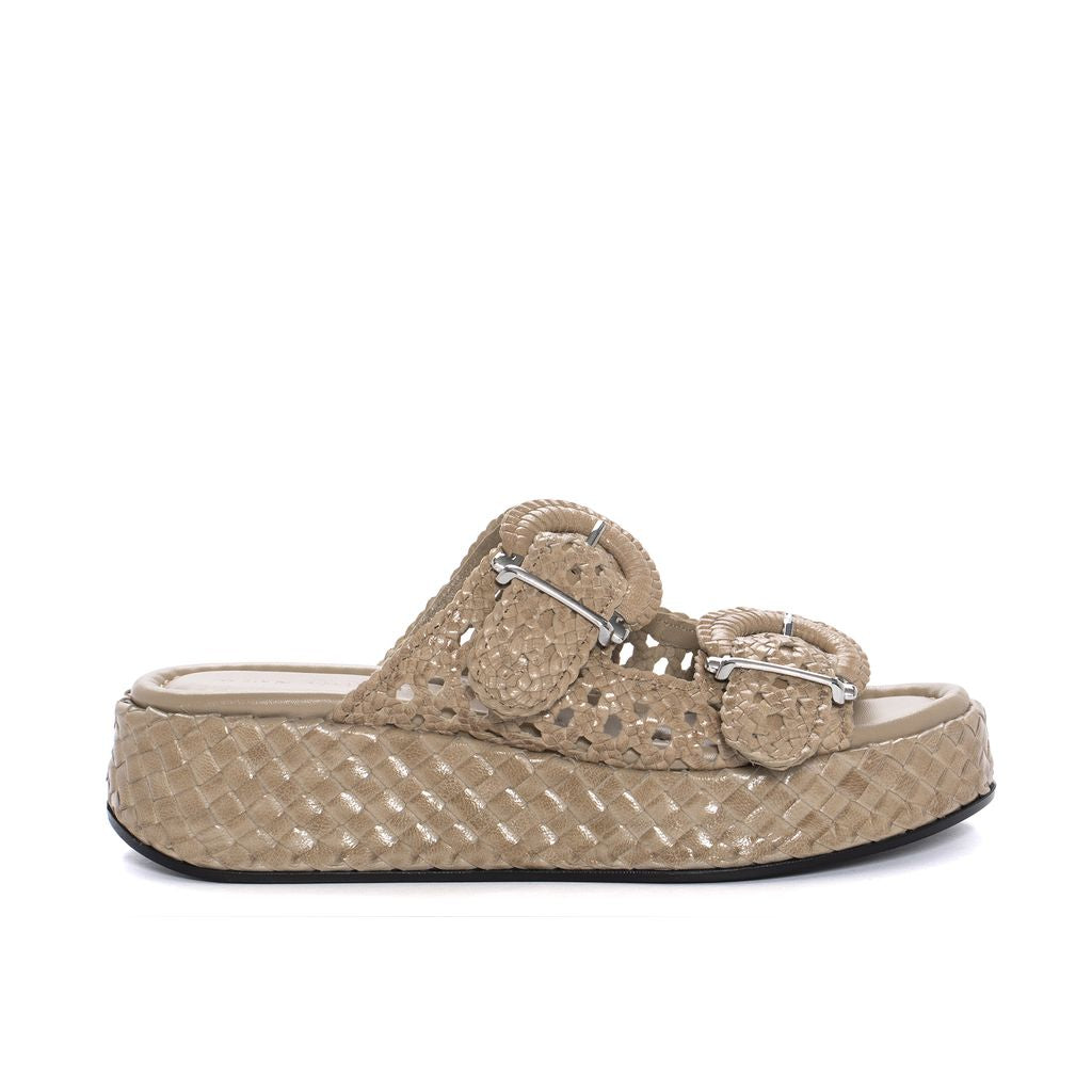 SANDALIA PLATAFORMA MAUI TRENZADO 8MM FUMO