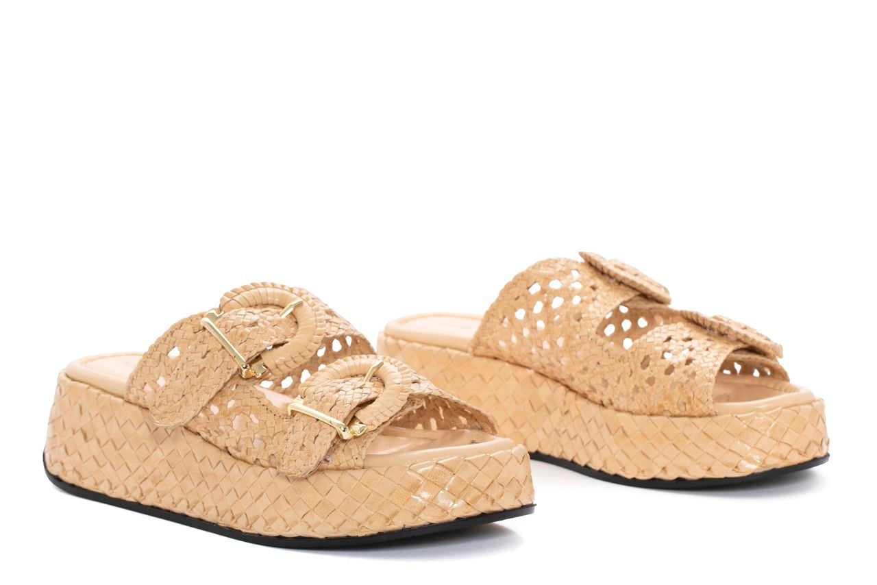 SANDALIA PLATAFORMA MAUI TRENZADO 8MM ARENA