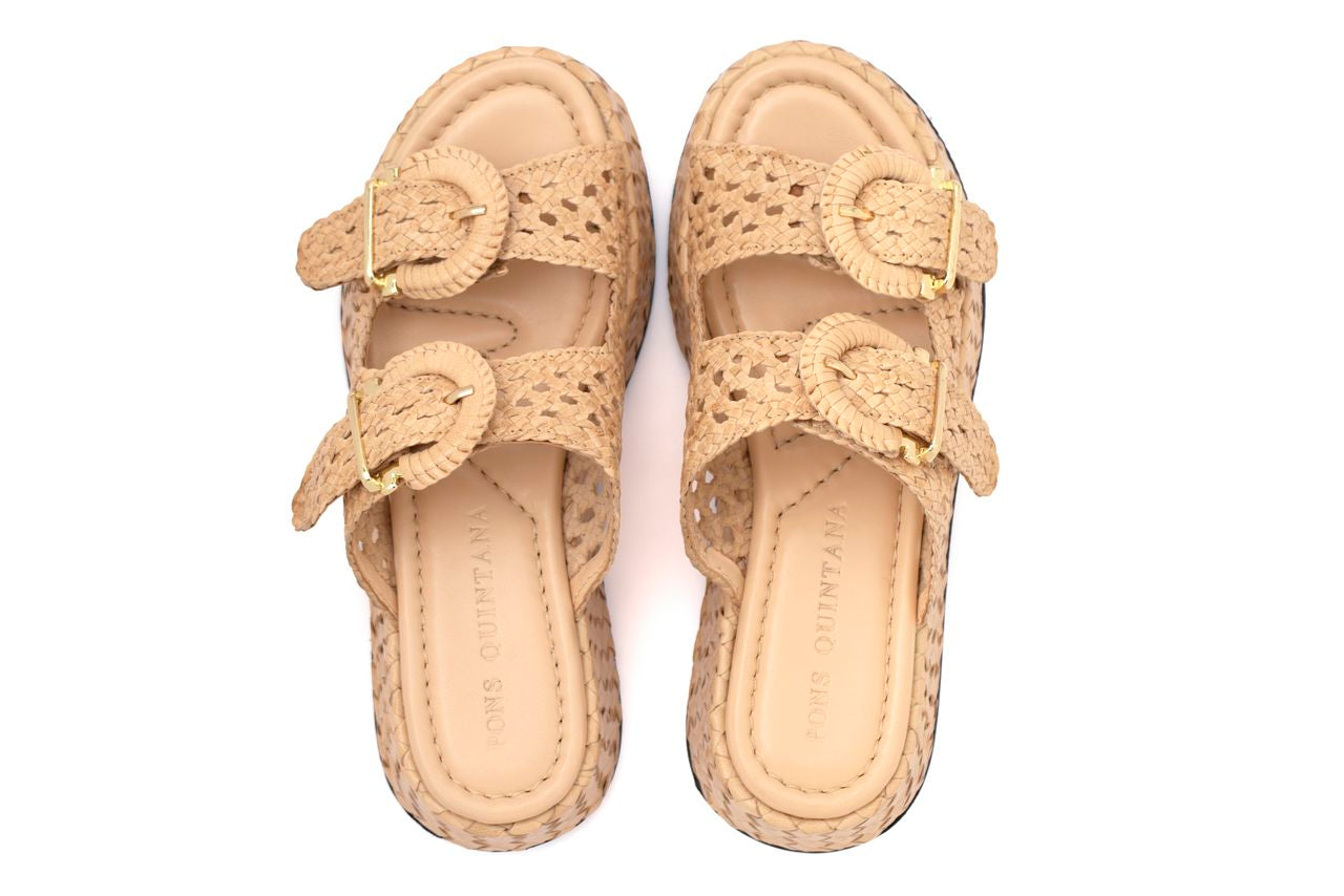 SANDALIA PLATAFORMA MAUI TRENZADO 8MM ARENA