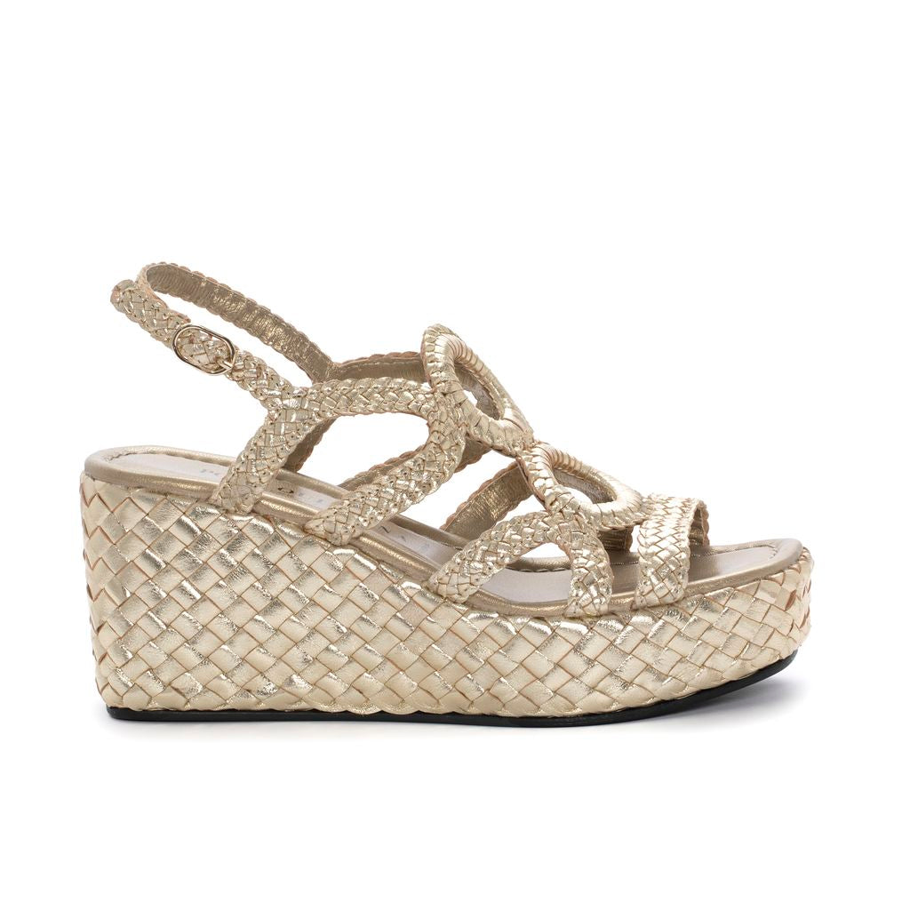 SANDALIA PLATAFORMA ANKARA METAL PLATINO