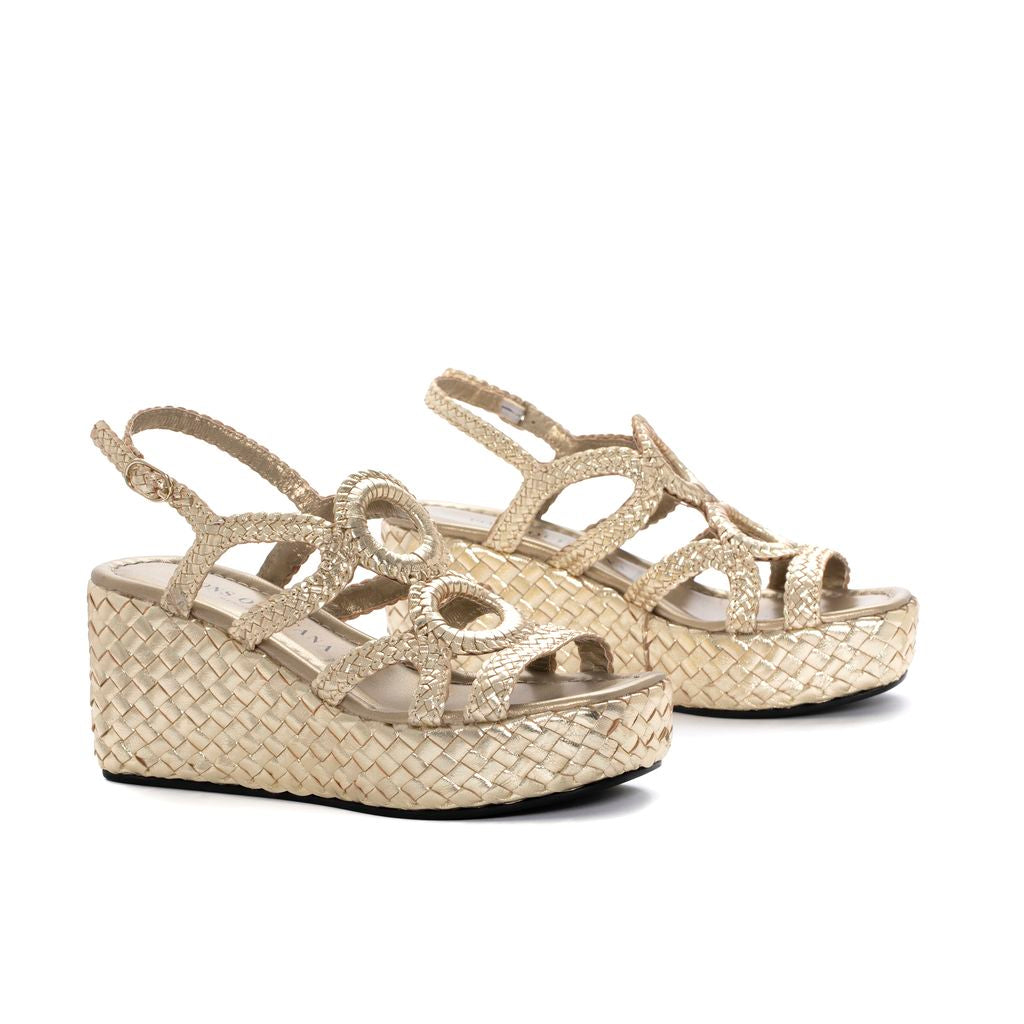 SANDALIA PLATAFORMA ANKARA METAL PLATINO