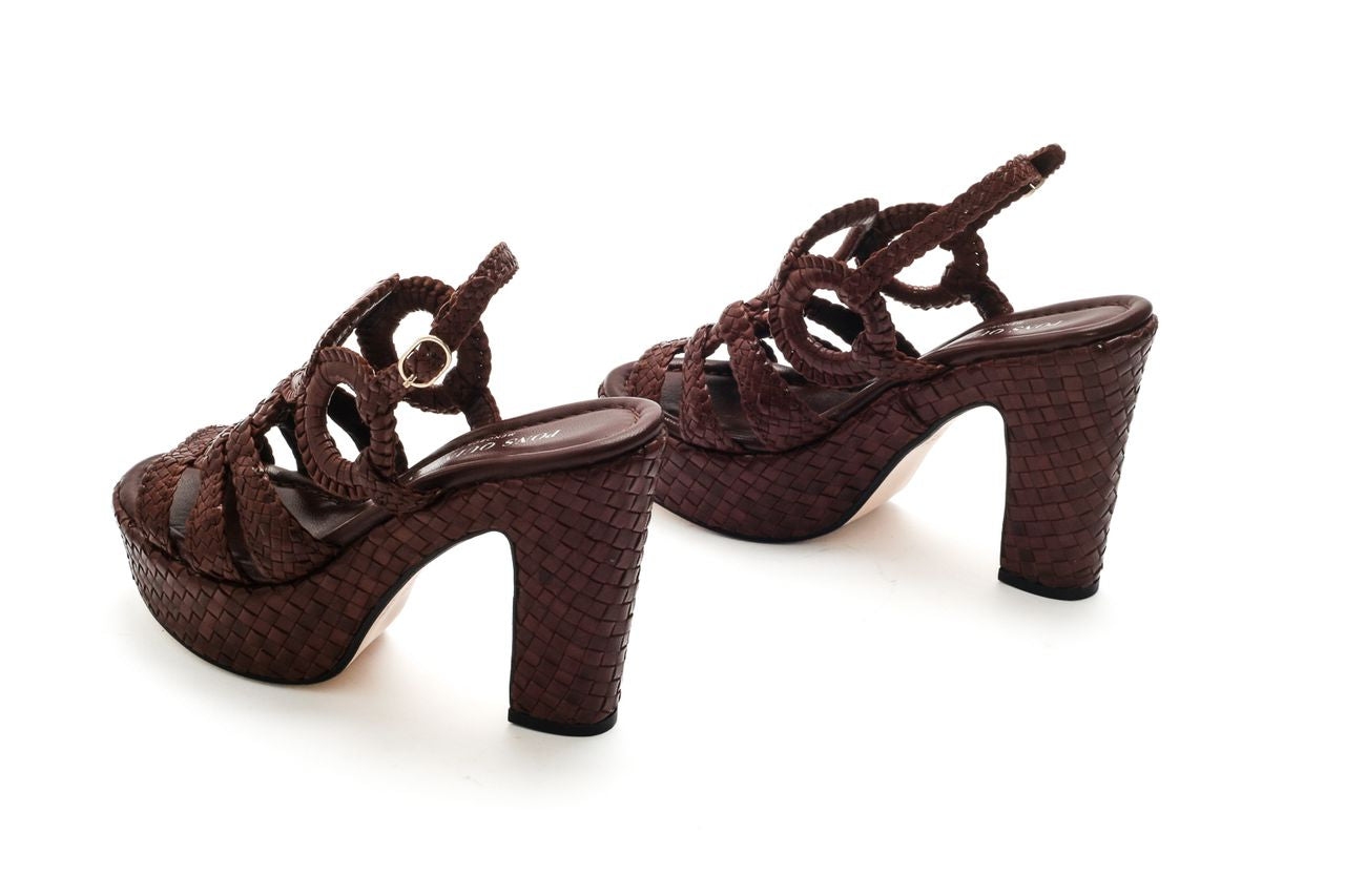 SANDALIA TACON GENOVA CAOBA