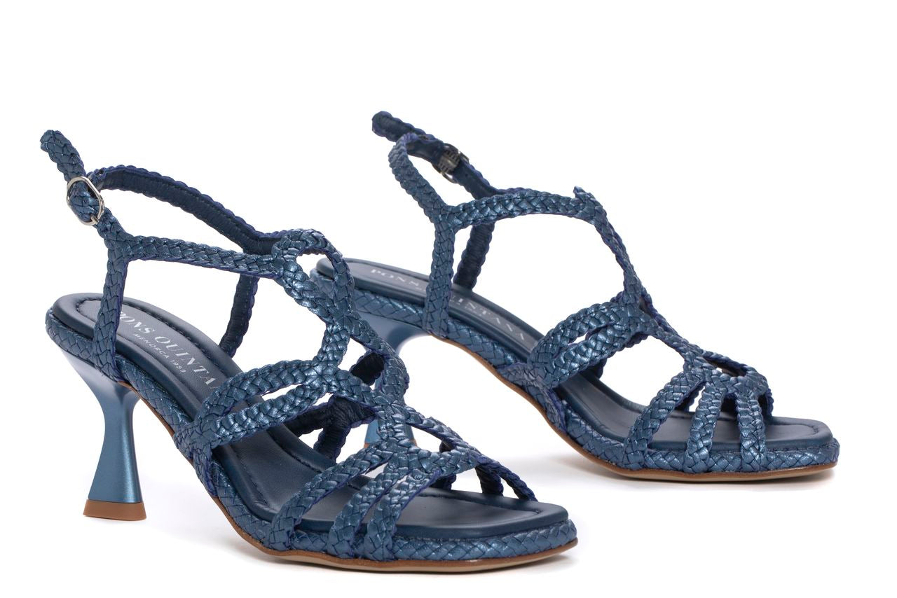 SANDALIA TACON FIJI METAL AZURRO