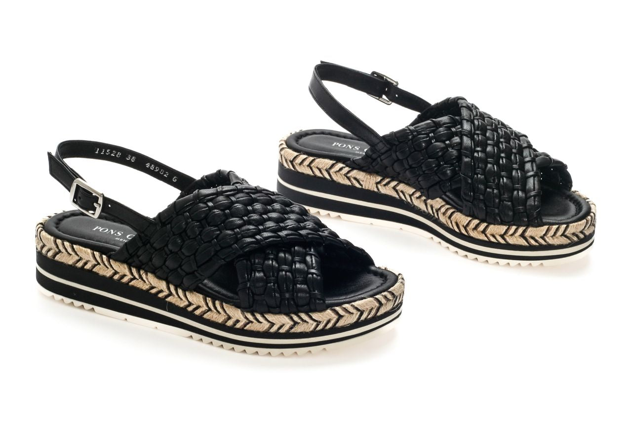 SANDALIA PLATAFORMA MILAN NEGRO